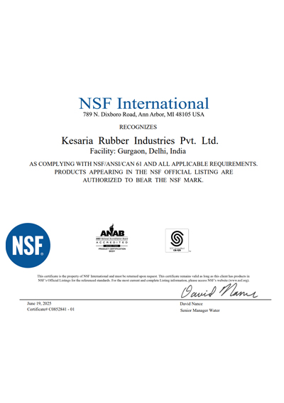 NSF Certificate